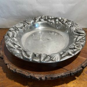 Betty Barrena silver seashell nautical 12 in. bowl